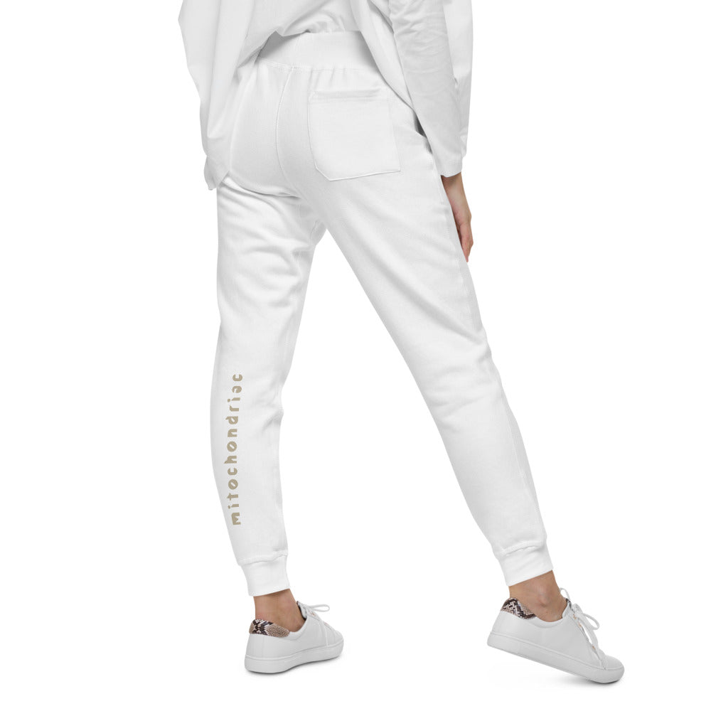 Genderless Monogram Fleece Sweatpants, white
